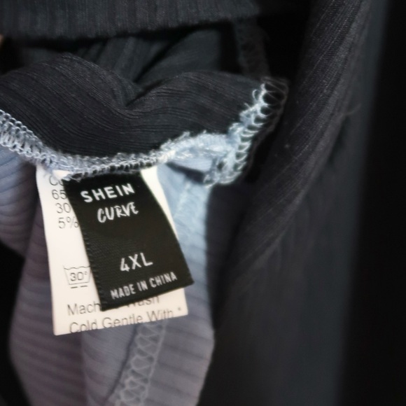 Shein Plus Two Tone Button Front Top - Picture 3 of 3